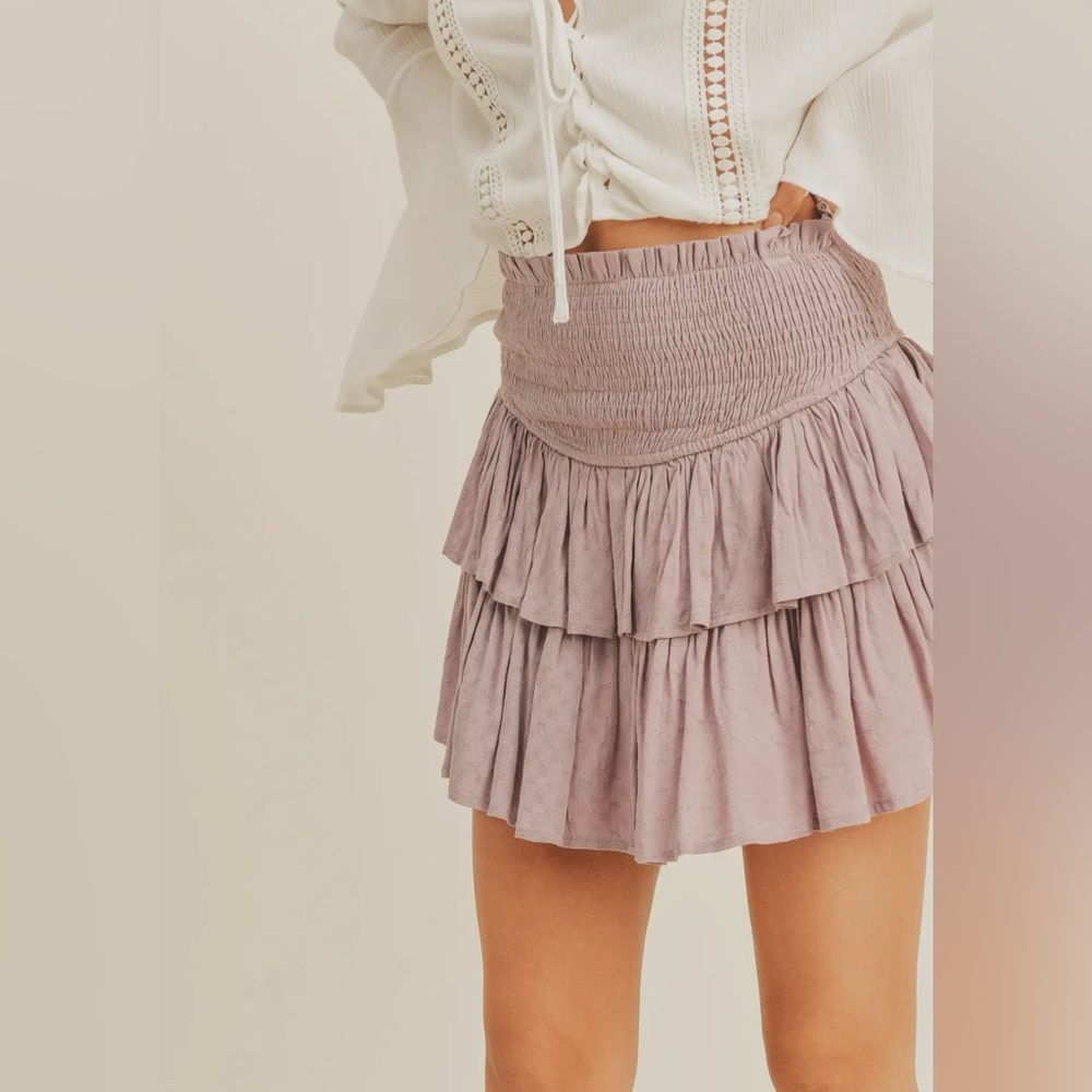 NWT!! Smocked Mauve Colored Ruffle Skort